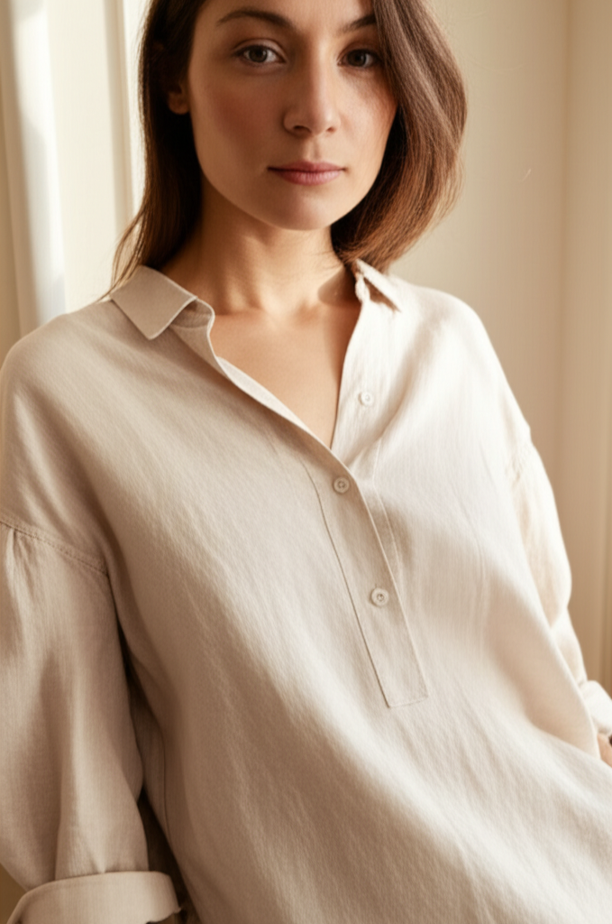 Close-up detail of natural linen fabric