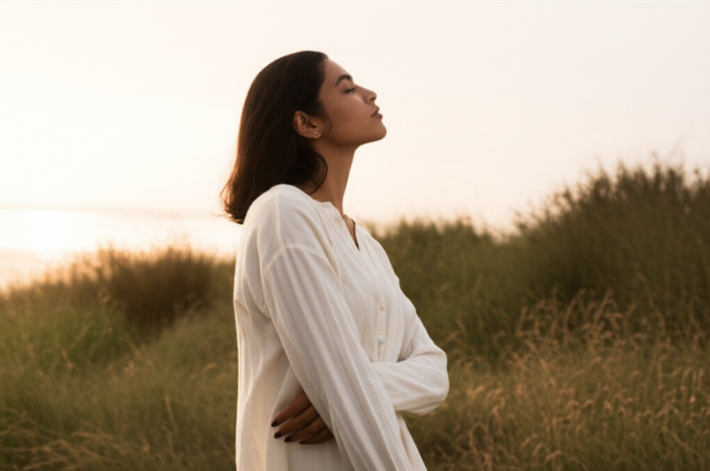 Person wearing PIPIT clothing in natural setting
